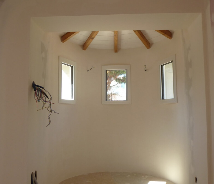 Cloison placostil cintrée